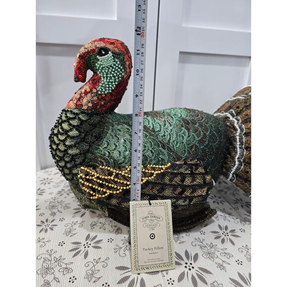 NWT John Derian for Target Beaded Turkey Decorative Pillow - Picture 3 of 14